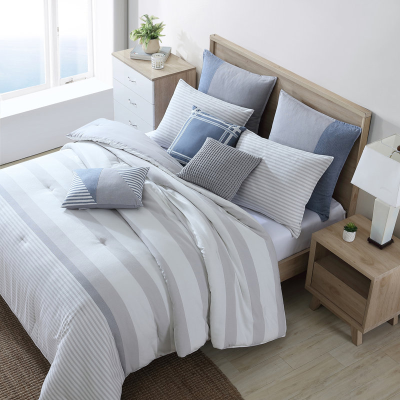 Nautica Fairwater Cotton Reversible Grey Comforter Set Reviews Wayfair